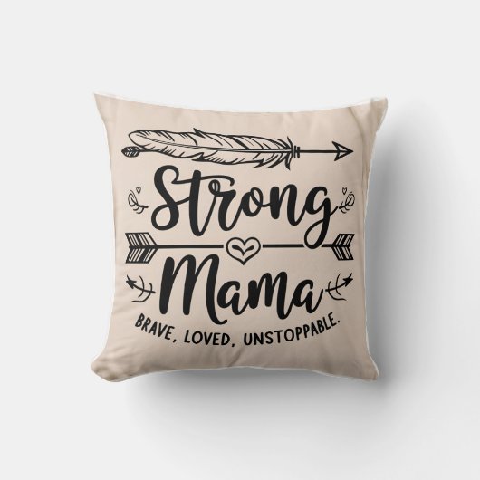 ボホ「ストロングママ」の羽と矢 クッション (正面)