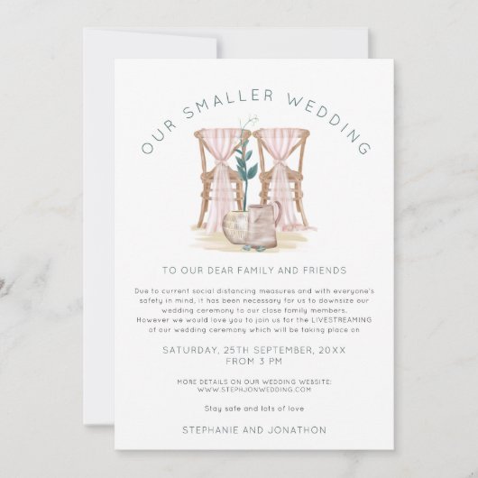 ボホ スモール ウェディング チェア ダウンサイズ 案内状 (正面)