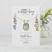 ボホ&セージボーイベビーシャワー招待状 招待状 (スタンド正面)