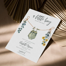 ボホ&セージボーイベビーシャワー招待状 招待状