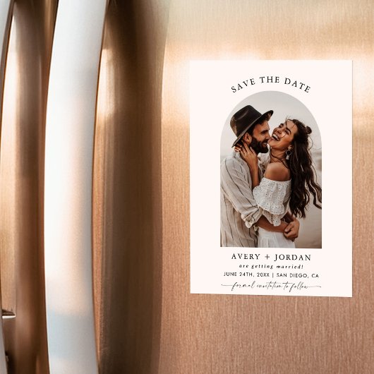 ボホ セーブ・ザ・デート フォト ミニマリスト セーブ・ザ・デート マグネット招待状