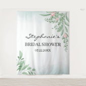 ボホ ダスティーブルー ブライダルシャワー 背景 フォトブース タペストリー (正面)