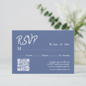 ボホ ダスティーブルー ボタニカル ウェディング  詳細 出欠カード (スタンド正面)