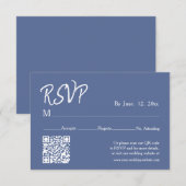 ボホ ダスティーブルー ボタニカル ウェディング  詳細 出欠カード (正面/裏面)