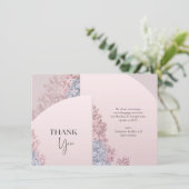 ボホ・ダスティ・ピンク・ダスティ・ブルー・ヒヤシンスのアーチ枠  サンキューカード (スタンド正面)