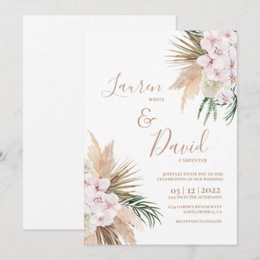 ボホ·チッ結婚クズ 招待状 (正面/裏面)