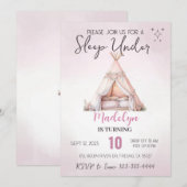 ボホ ティーピーでの睡眠オーバーパーティー　遅すぎる夜 招待状 (正面/裏面)