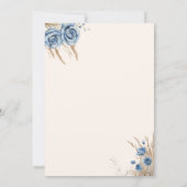 ボホ テディベア ボーイ ブルーベアリー ウェイト ベイビー 招待状 (裏面)