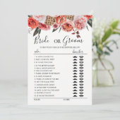 ボホ テラコッタ フラワー ブライド オア グルーム ゲーム 招待状 (スタンド正面)