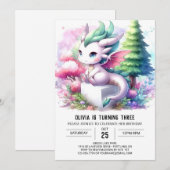 ボホ テーマ ドラゴン 誕生日 招待状 (正面/裏面)