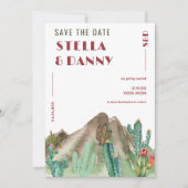 ボホ デザート カクタス アリゾナ デスティネーション ウェディング セーブザデート (正面)