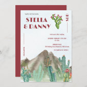 ボホ デザート カクタス アリゾナ 目的地 招待状 (正面/裏面)