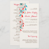 ボホ トライバル フェザー ドリームキャッチャー ウェディング プログラム (正面/裏面)