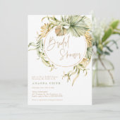 ボホ トロピカル ドライ パーム デザート ブライダル シャワー 招待状 (スタンド正面)