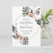 ボホ トロピカル フラワーの結婚式 招待状 (スタンド正面)