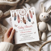 ボホ ドリームキャッチャーと蝶のベビーシャワー 招待状