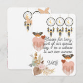 ボホ ドリームキャッチャー ウェディング サンクス カード (正面/裏面)