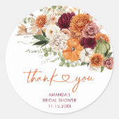 ボホ ハーベスト フォール イン ラブ ブライダルシャワー スティッカーズ ラウンドシール (正面)