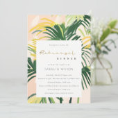 ボホ バス フラッシュ グリーン トロピカル パーム リハーサル ディナー 招待状 (スタンド正面)