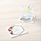 ボホ·バーガンディ結婚のコースター スクエアペーパーコースター (インサイチュ)