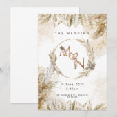 ボホ パンパス グラス ウェディング インビテーション (正面/裏面)