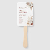 ボホ パンパス グラス ウェディング プログラム ファン ハンド (正面)