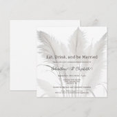 ボホ パンパス グラス ウェディング リハーサル ディナー 招待状 (正面/裏面)