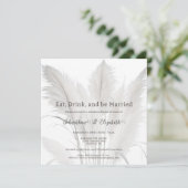 ボホ パンパス グラス ウェディング リハーサル ディナー 招待状 (スタンド正面)