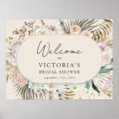 ボホ パンパス グラス ブライダル シャワー ウェルカム サイン (正面)