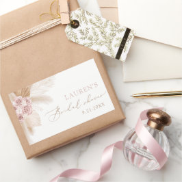 ボホ パンパス グラス ブライダル シャワー 長方形シール