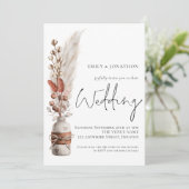 ボホ パンパス グラス QR コード ウェディング 招待状 (スタンド正面)