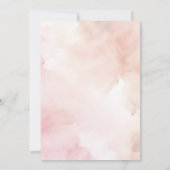 ボホ ピンク ウォーターカラー 砂漠 サボテン ブライダル シャワー 招待状 (裏面)