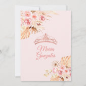 ボホ ピンク ドレス フラワープリンス クインセアニェラ 招待状 (裏面)