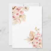 ボホ・ピンク・フローラが赤ちゃんのシャワーを待つ 招待状 (裏面)