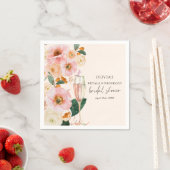 ボホ ピンク フローラル ペタル & プロセッコ ブライダル シャワー スタンダードカクテルナプキン (インサイチュ)