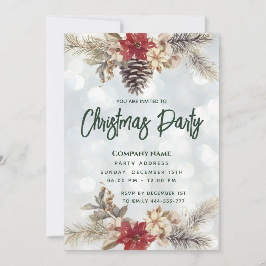 ボホ ピンコーン ブランチ クリスマス パーティー 法人 招待状 (正面)