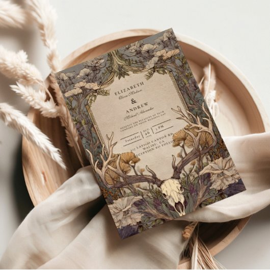 ボホ フォレスト アントラー ウェディング 招待状