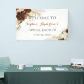 ボホ フォール イン ラブ フローラ バーン オレンジ ブライダル シャワー 横断幕 (トレードショー)