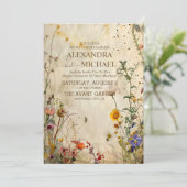 ボホ フォール ワイルドフラワー ウェディング 招待状 (スタンド正面)