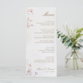 ボホ フラワーの結婚式メニューカード メニュー (スタンド正面)