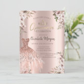 ボホ フラワーズ ドレス ローズゴールドのキンセアラ 招待状 (スタンド正面)