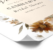 ボホ フラワーブライダルシャワー ウェルカムポスター ポスター (角)