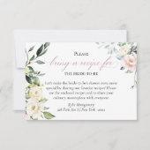 ボホ フラワーブライダルシャワー レシピリクエストカード 招待状 (正面)