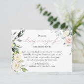 ボホ フラワーブライダルシャワー レシピリクエストカード 招待状 (スタンド正面)