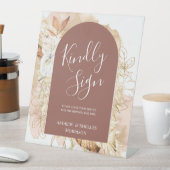 ボホ フラワー アーチ ご署名お願いします ウェディング ゲストブック 台座サイン (インサイチュ)