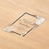 ボホ フラワー パンパス グラス ウッド スウィート 16 アクリル招待状 (レイダウン)