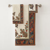 ボホ フラワー ペイズリー フレーム 蝶 バスタオルセット (インサイチュ)