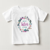 ボホ フラワー リース ベスト シスター エバー ベビーTシャツ (正面)