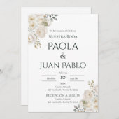 ボホ フローラル ウェディング 招待状 (正面/裏面)