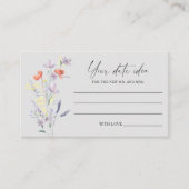 ボホ フローラル デートの夜のアイデア \ デート ジャー エンクロージャーカード (正面)